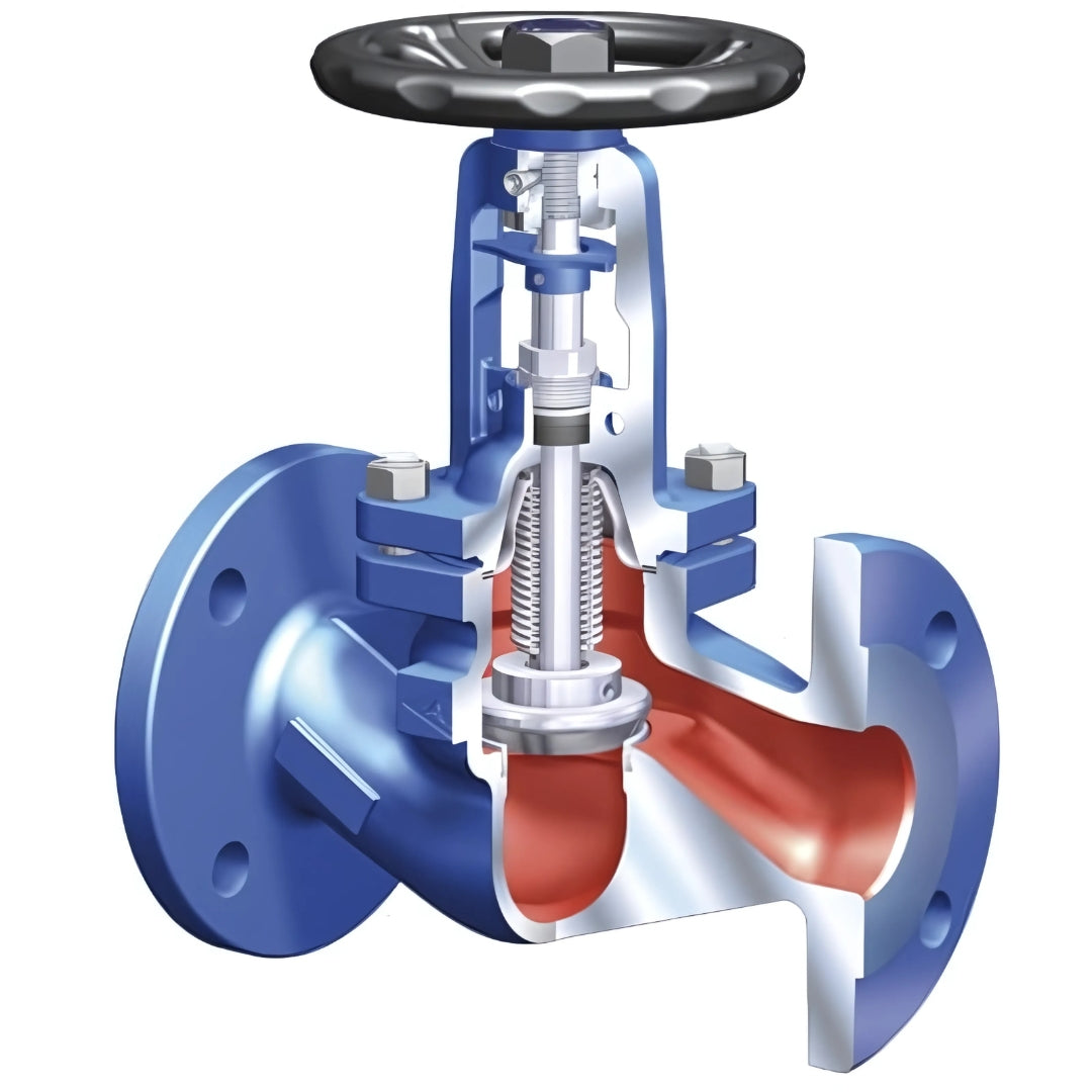 FABA+ Bellows Sealed Globe Valve (Flanged PN16, Nodular Iron Body)
